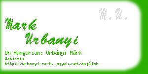 mark urbanyi business card